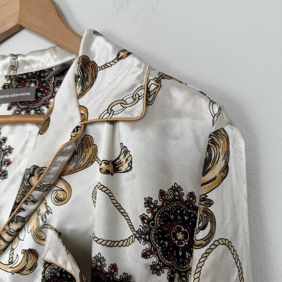 Valerie Stevens Satin Long Sleeve Button Up Size Medium Equestrian Bit & Bridle - Picture 2 of 8